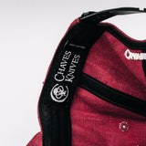 Chaves Knives Snapback Hat - Red/Leather Logo